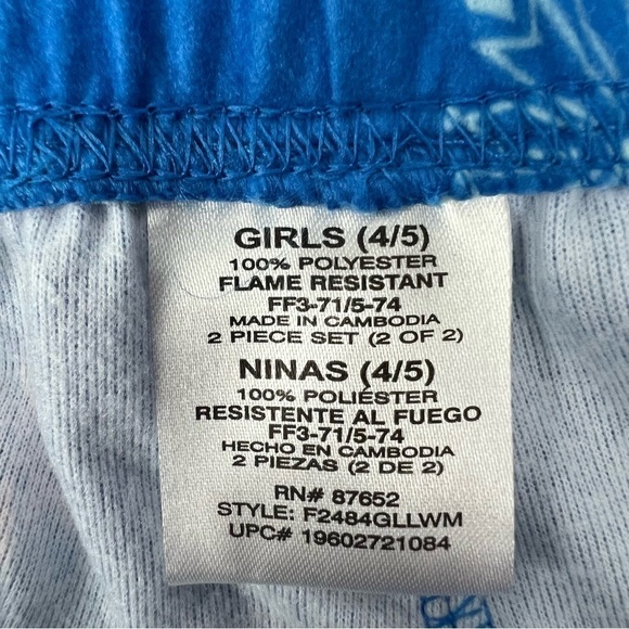 NWT DISNEY Frozen Girl’s 2-Pc Pajamas Sz 4/5 Multi Colors Long Sleeves/Bottoms - Picture 12 of 12